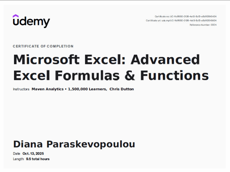 Microsoft Excel: Advanced Excel Formulas & Functions